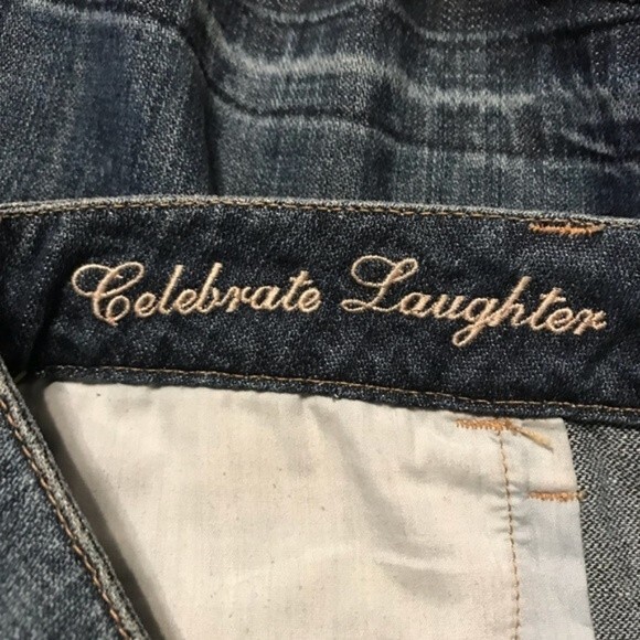 NOIR Size 4 Blue Denim Jean Mini Skirt Asymmetrical Lines Raw Hem Zipper Button - Picture 6 of 6